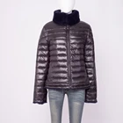 Wholesale jtfur women waterproof winter rabbit fur reversible white duck down coat ladies
