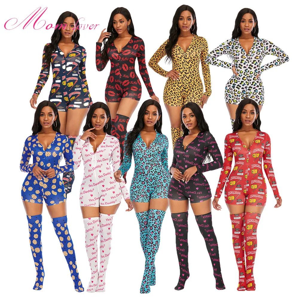 Hot Sale Deep V Neck Sexy Nighty Sexy Sleepwear Woman Onesie Pajamas