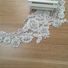 2020 new arrival low price shining pearls rhinestone flower bead applique for bridal wedding party dress