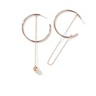 Earrings Gold Rose Excellent Asymmetry Large Hoop Earrings Gold Plated Rose Gold Fashion Earrings