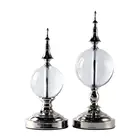 Hot Sell Style Crystal Globe Nickel Finish Sharp Top Metal Steel Home Decoration Accessory Crafts