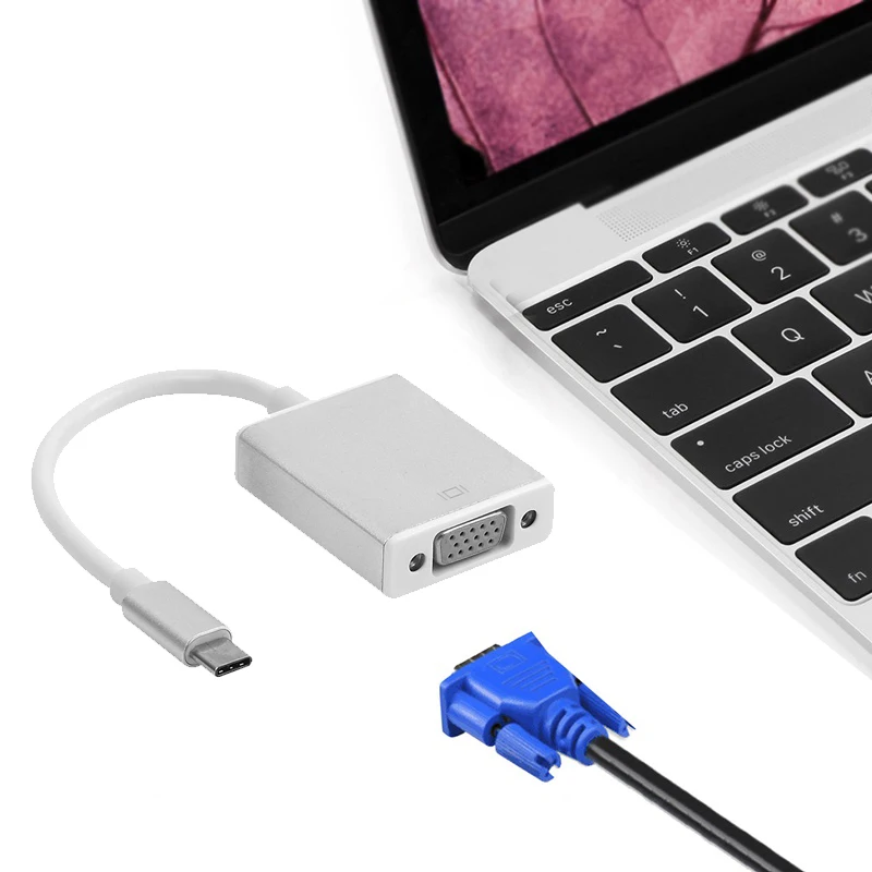USB 3.1 Type C To VGA Adapter Connecting Digital Cable Reversible For Macbook 12 Inch Converter Adapters - ANKUX.COM