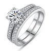 Fashion New design Wedding Ring Set Elegant Lady Jewelry wholesale Diamond Engagement Ring set