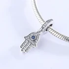 Adodo Factory Outlet CZ Zircon 925 Sterling Silver Hand Evil Eye Charms Pendant