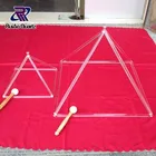 Clear crystal singing quartz pyramids for sound therapy