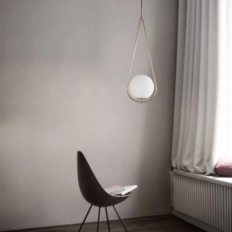 Round modern ball glass metal home decor chandelier pendant light