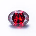 Wholesale High Quality Synthetic Gems Oval Shape Garnet Red Loose Cubic Zirconia Stone For Jewelry Making