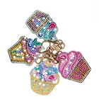 Diamond Keychains Ice Cream Diamond Painting Special Shaped chain crystal Drill Bag Decor Beautiful DIY