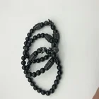 Jewelry Black Bracelet Wholesale Miss Fashion Jewelry 8mm Crown Black Agate Charm Bracelet Bead Bracelet