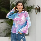 Blouse 2020 Hot Sale Women's Tie-dye Printed Autumn Sweater Gradient Color Loose Hooded Sweater Blouse