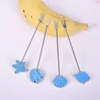 Return Gifts Party Gift Blue White Box Fruit Forks Hot Sale Party Return Gifts