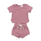 Wholesale terry fall kid clothing organic baby clothes boutique outfits baby girls sets