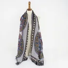 Fringe Style Scarf Classic Women Fringe Ethnic Style Shawl Summer Tribal Floral Print Scarf