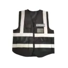 RV007 Customized Logo Black Color Safe Reflective Vest with pocket
