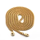 High Quality Fashion Decorative Gold Stainless Steel Flat Necklace Chain With Snap Hook Connector
