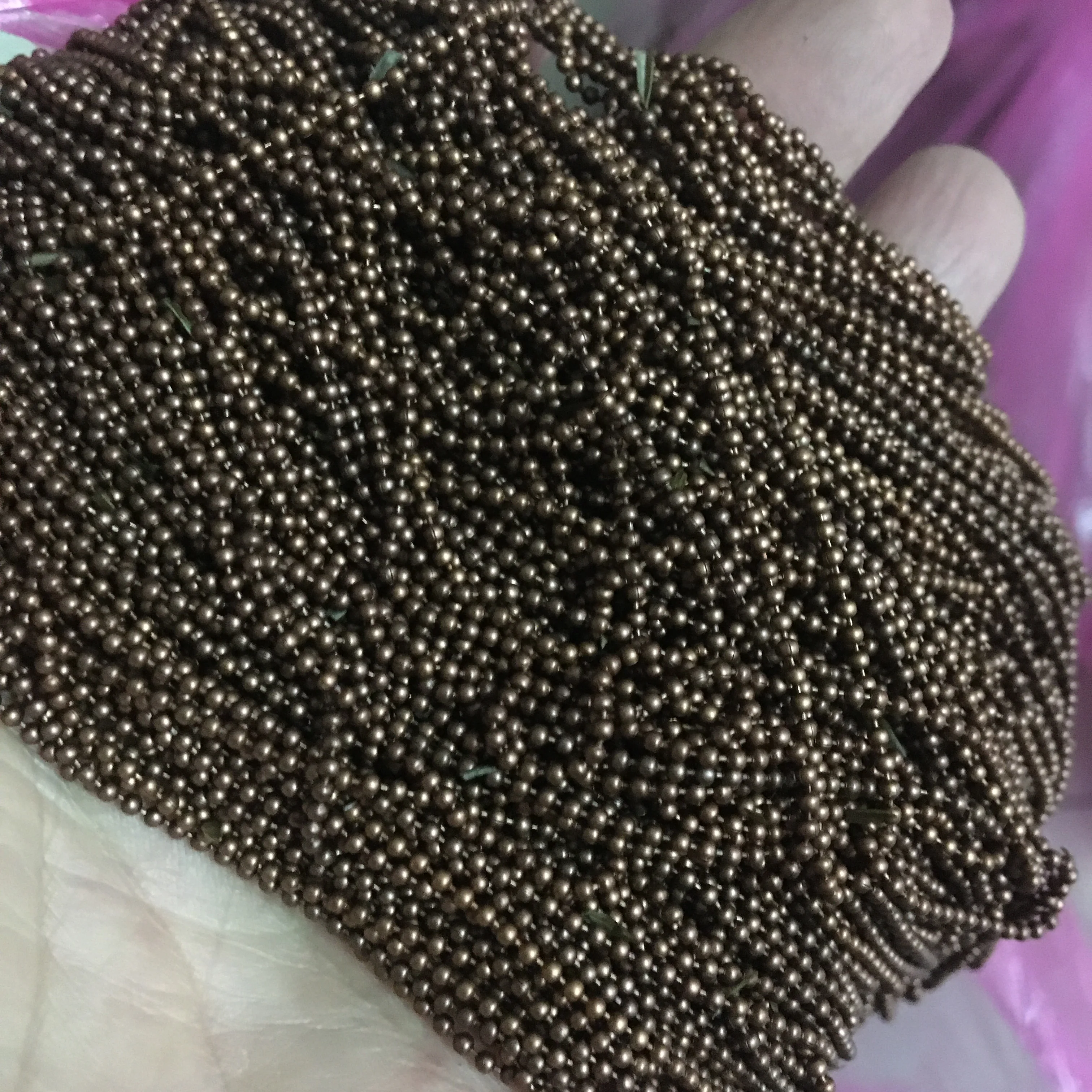 yiwu shuoke crafts factory price high quality iron brass stainless steel bead ball chain