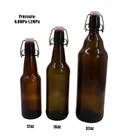 Wholesale OEM amber glass 160z 500ml flip top beer bottle