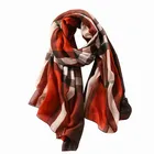 2020 new arrival fashion tartan checked fall winter fashion scarf and shawl cotton