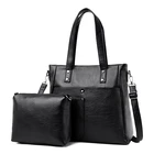 China Fashion PU Leather Ladies Tote Bag Luxury Women Handbag Sets