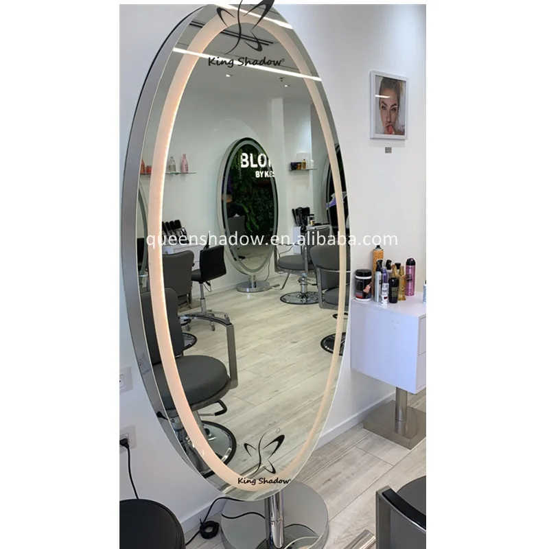 Classic French Style LED Double Hairdressing Stations Salon Styling Mirror Station With Stainless Steel Base