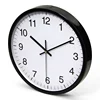 Wholesale promotional 10 inches simple plastic cover round quartz custom logo print wall clocks for home decor