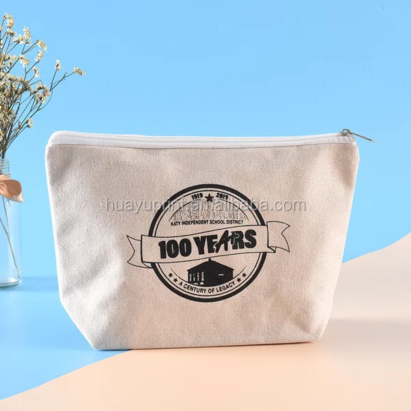 eco-friendly 100% cotton canvas cosmetic bag for jewelry & make