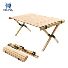 Table 2020 HOMFUL Folding Camping Wood Table For Beach Picnic Camp Or As A Gift