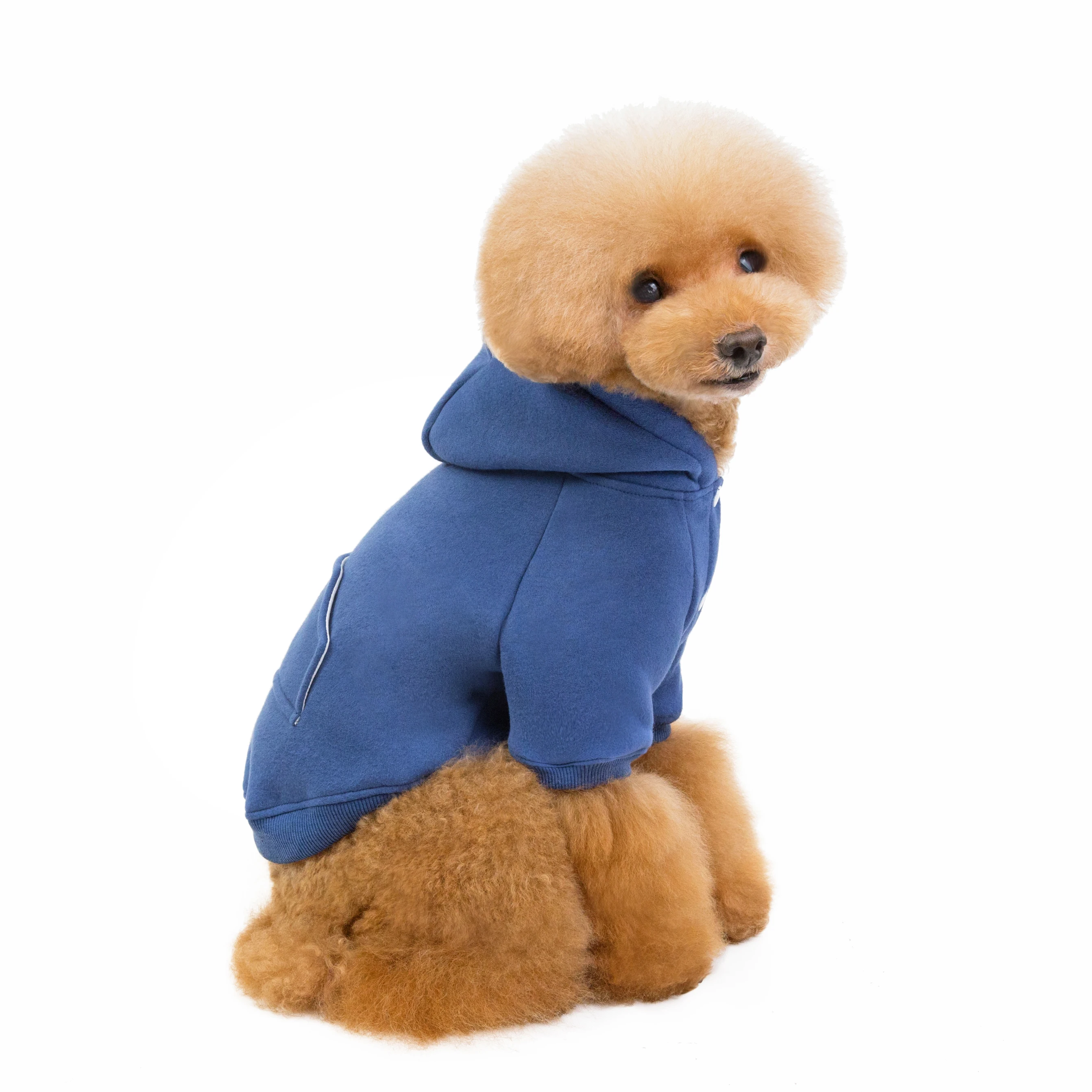 Winter New Pet Supplies Dog Sweater Fleece Cotton Pet Clothes Dog Hoodie Teddy Bulldog Solid Color Casual Dog Coats Wholesale