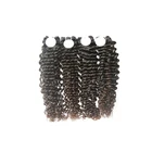 double drawn hand tied hard tie Kinky curly heat resist hair weft extension