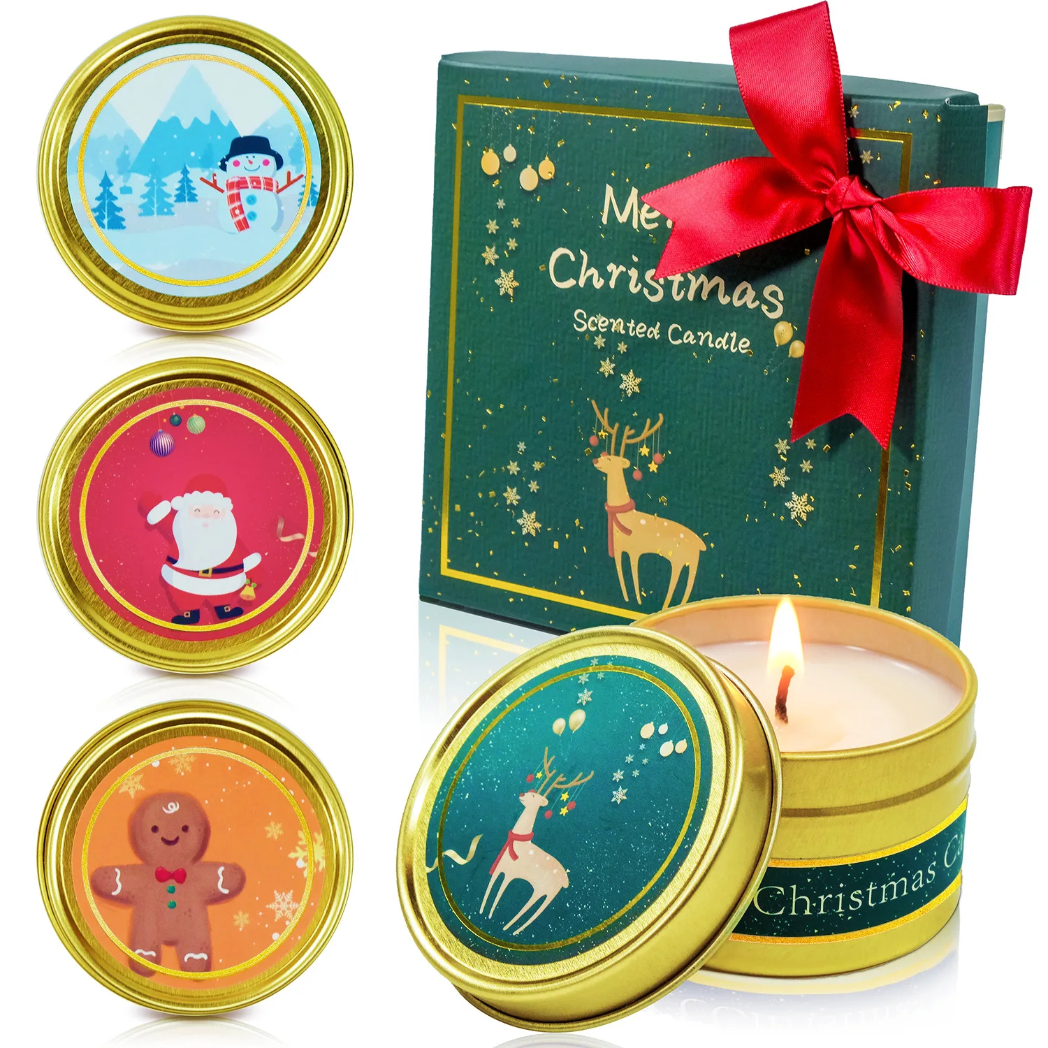 chrimas holiday gift candle gift set aromatic soy