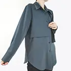 2020 Casual Long Top Breathable Turn Down Collar Women Shirts