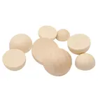 Solid Wood New Style Solid Half Round Ball 15-30mm Raw Wood Color Lotus Wood Half Round Ball