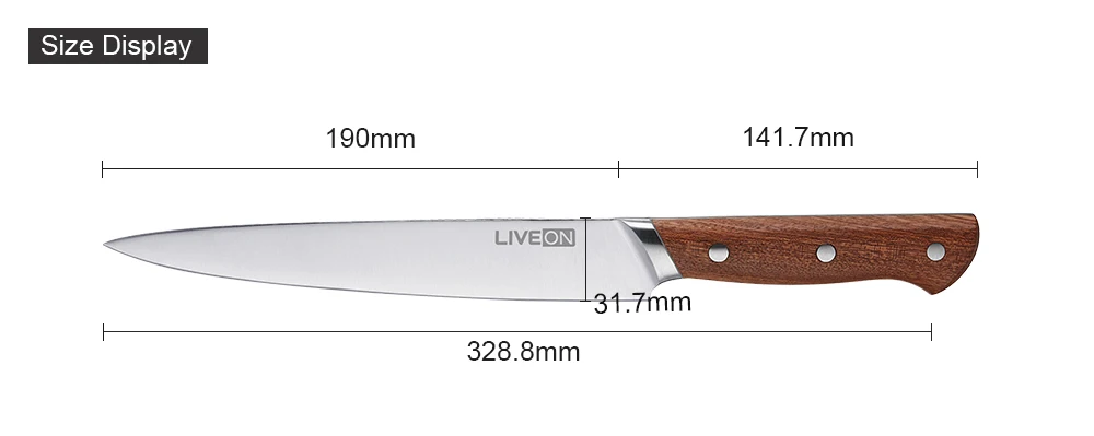 8 inch kitchen fruit wood carving knife