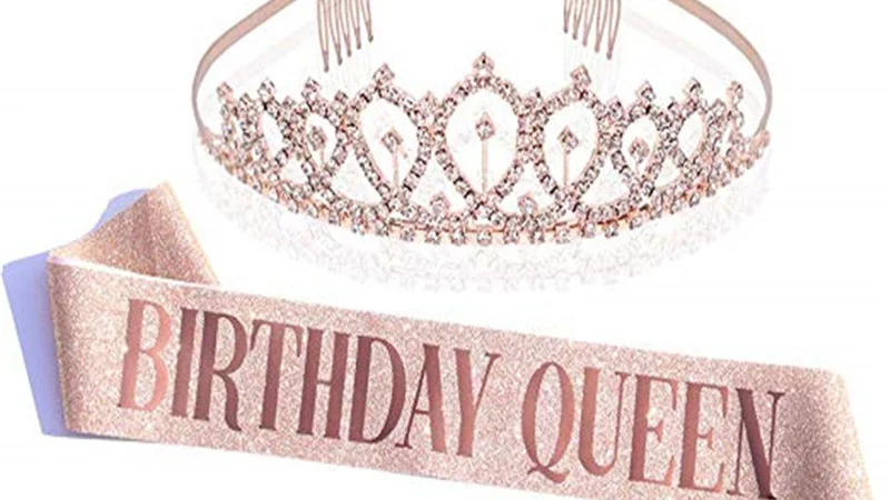 rose gold birthday queen girl sash tiara birthday crown and sash