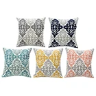 Cotton Canvas Square Throw Pillow Cover Cushion Case Pillowcase with Hidden Zipper