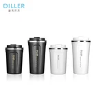 Double wall stainless steel insulated travel thermos tea coffee mug with screw lid