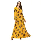 turkey dubai arab fashion modern long flower printed puff sleeve tassels muslim dresses islamic clothing for women