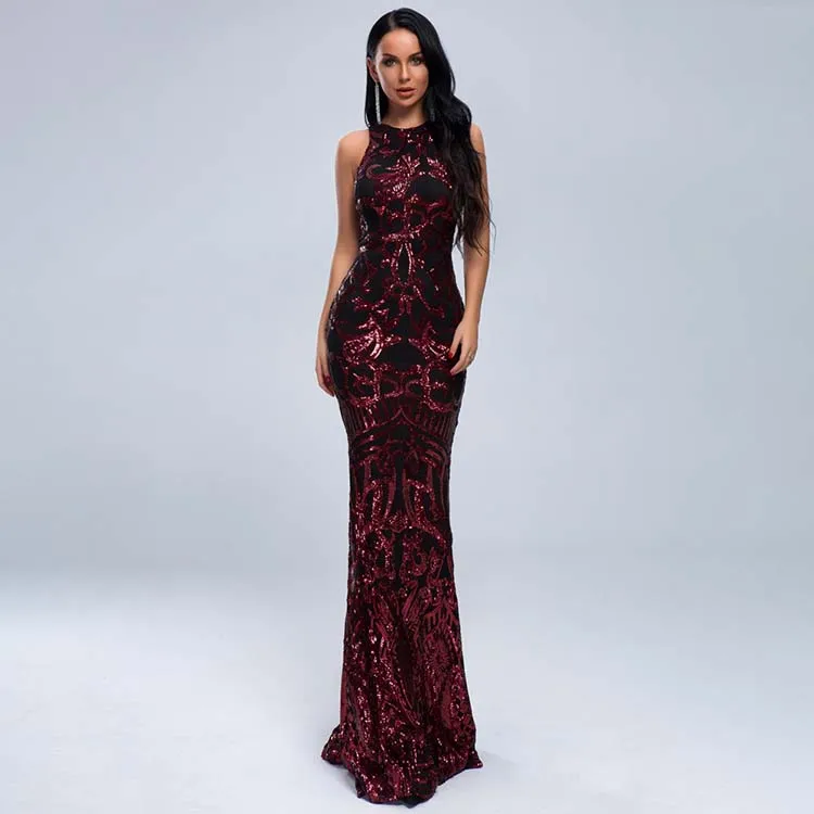 elegant sequin evening gown