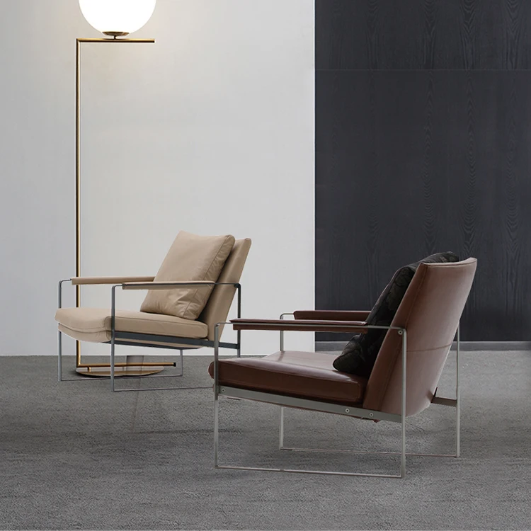 Contemporary Designer antique leather Leisure Chair for coffee shop and bedroom