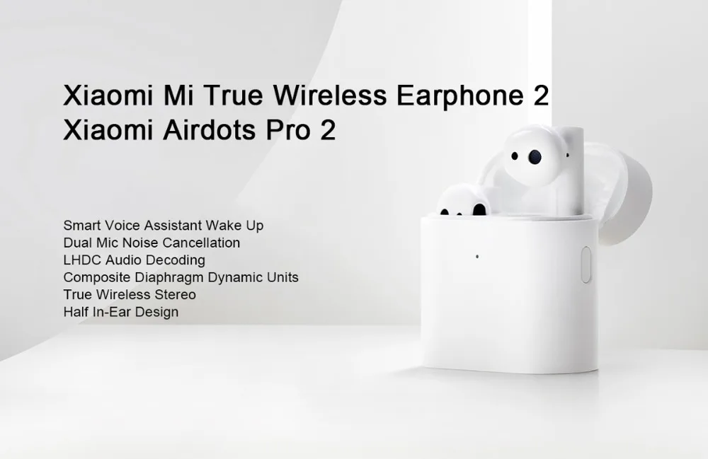 Original Xiao mi Air 2 TWS Bluetooth Headset Earphone Comfy Wear LHDC/AAC HD 14.2mm Dynamic Dual Mic ENC Auto Pause Tap Control - ANKUX.COM