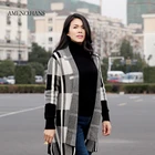 Women winter long turn-down collar sweater knit cable coat long floral cardigan