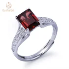 S925 Gemstone Ring 1.5ct Natural Garnet Ring Handmade Jewelry Manufacturer For Wedding