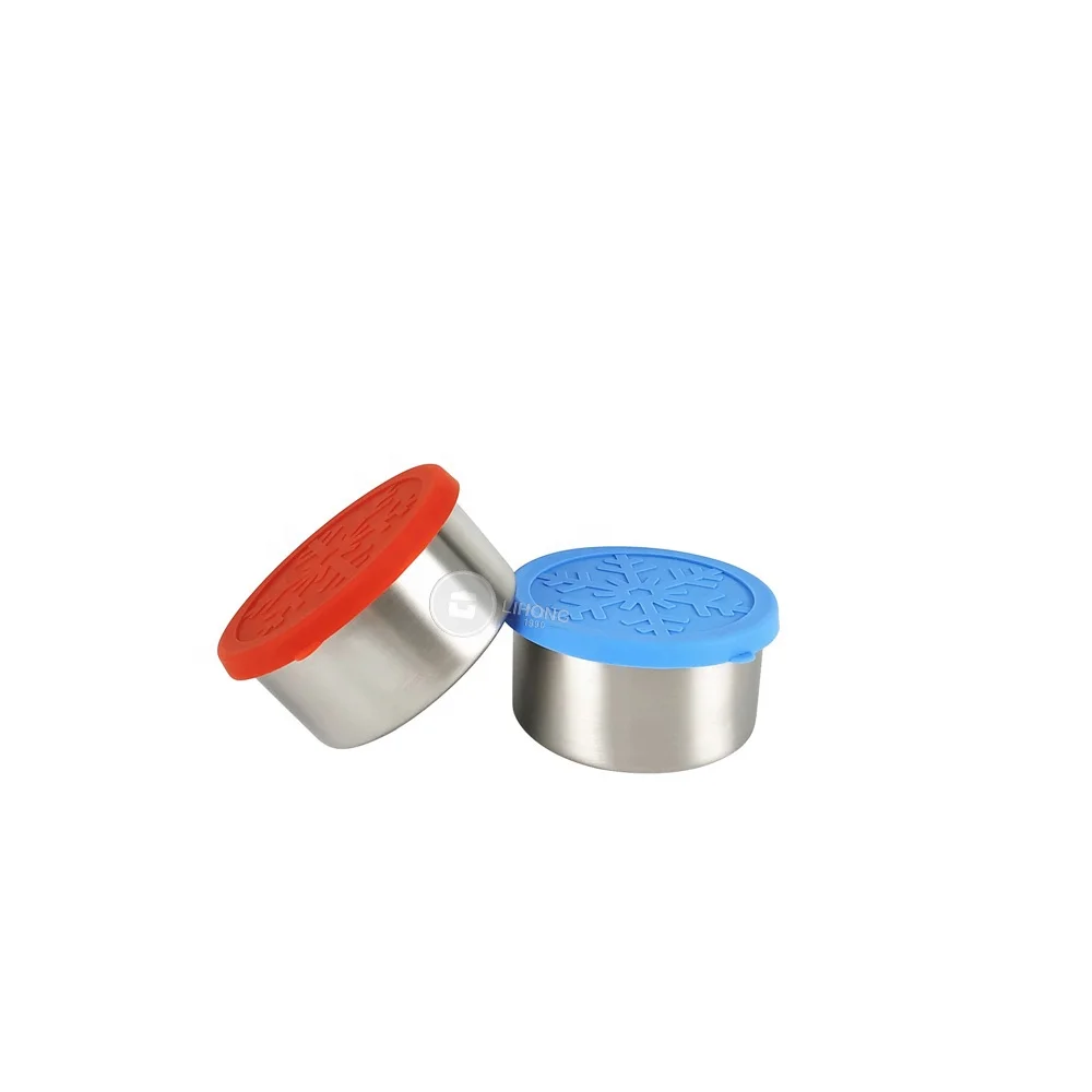 Dipping Sauce Containers set/stainless steel condiment containers with silicone lids/salad dressing containers