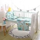 5 Pcs cotton padded baby crib bumpers sheet children cot bed newborn baby bedding set