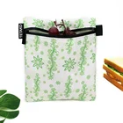 Custom full color printed multi function zippered snack lunch food pouch reusable washable sandwich bag