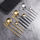 High quality rortuguese tableware 304 stainless steel 4 piece restaurant cutlery set