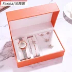 Watch Women Leisure Waterproof Swan Bracelet Ladies Watch 5 Suits Simple Watch Women Sets