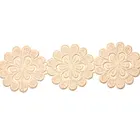 LS04 Hot sale 5cm bleach white embroidery lace flower chain for garment decoration lace trim