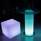 led cube seating box chair remote control with table rgb 20x20x20