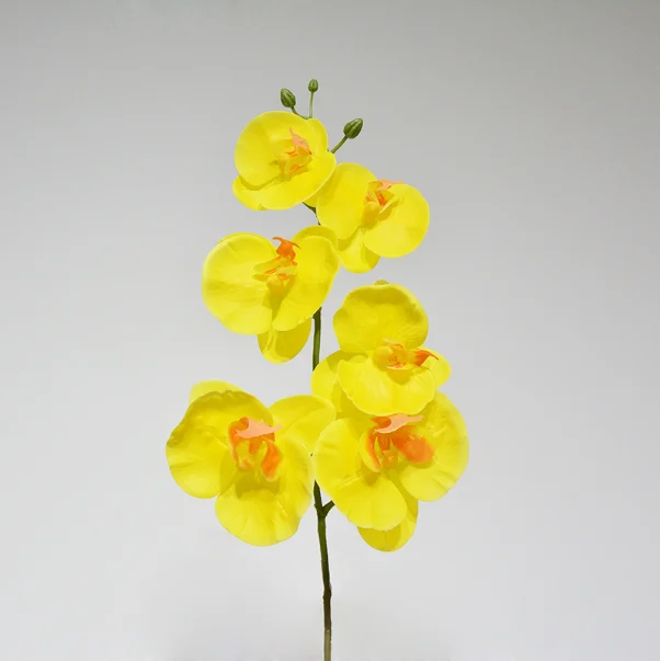 Ucuz Toptan Dekoratif Beyaz Mavi Sarı Pembe Orkide yapay çiçekler